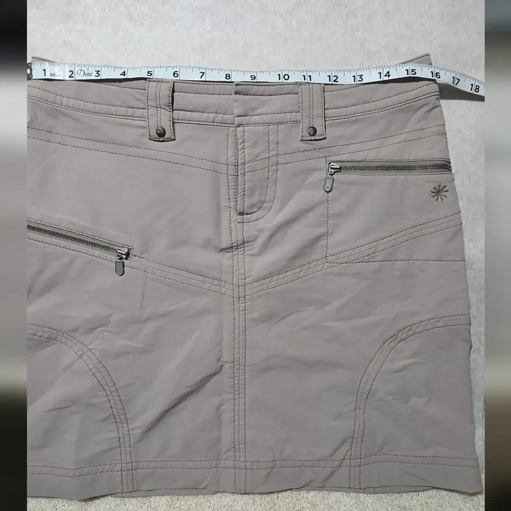 Athleta Taupe Mini Skirt with Zip Pockets SIZE 6